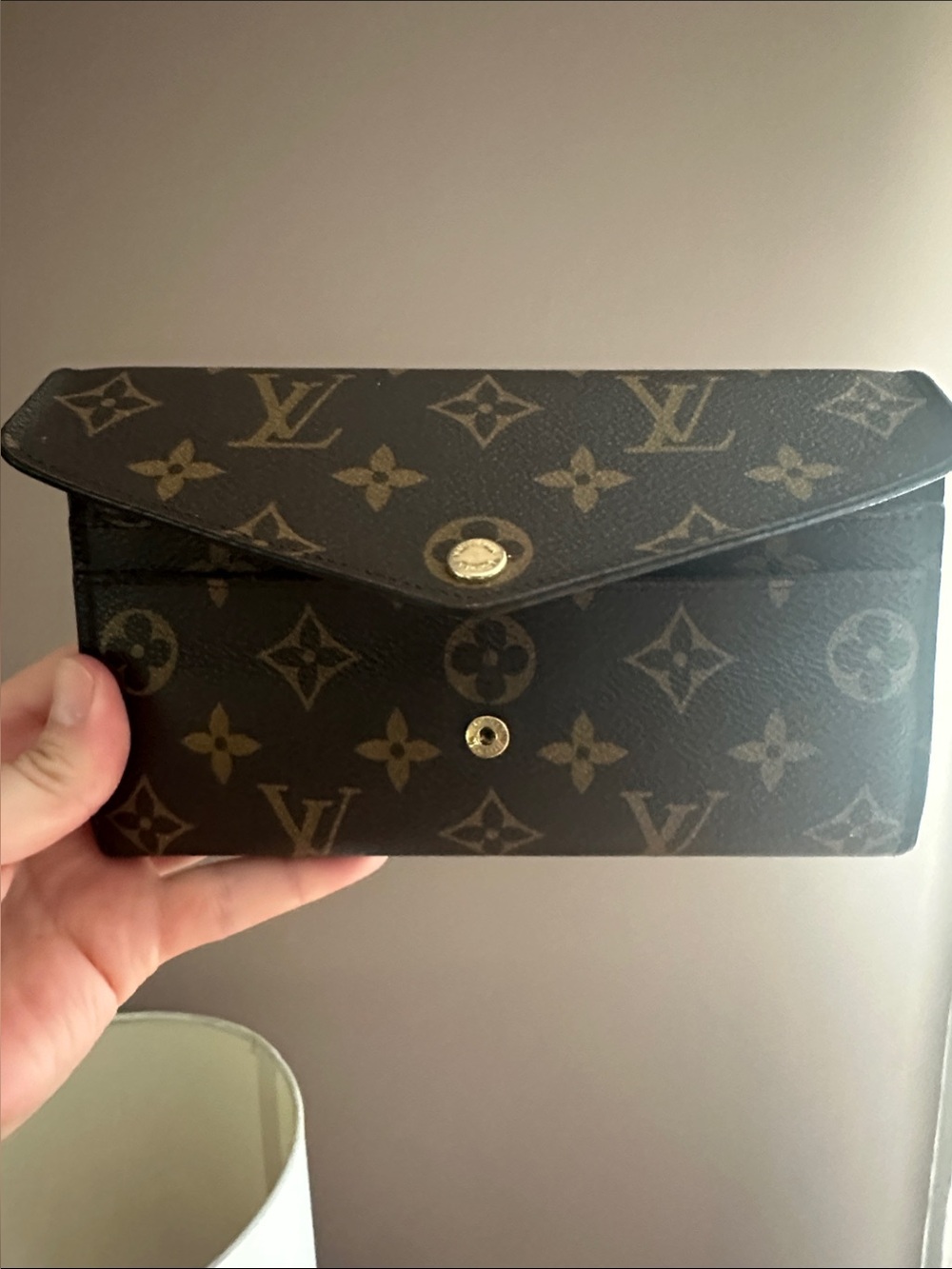 Louis Vuitton Monogram Canvas Continental Wallet with Red Interior